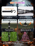 VITI HYT-0451400 550-LED Halloween Spider Web Lights with Spider – Purple Orange – product detail