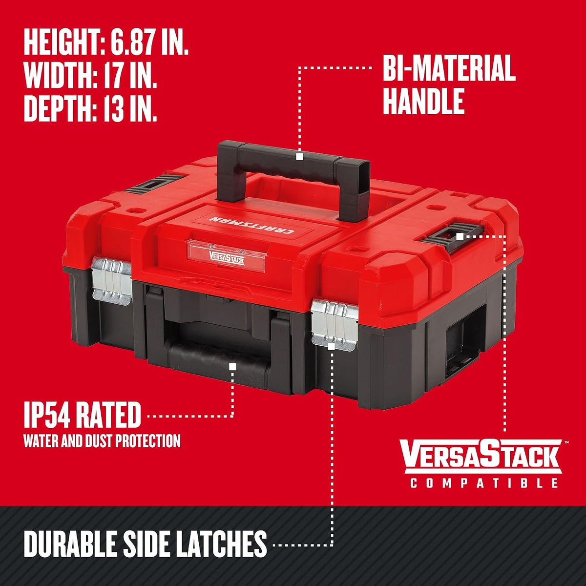 CRAFTSMAN CMST17830 17-Inch VERSASTACK Stackable Tool Box – red – product detail