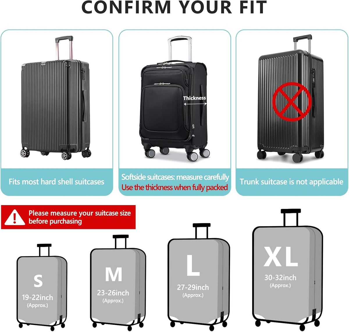 TRAVELKIN more than travel XL Luggage Cover – XL, Black – Black / XL – product detail