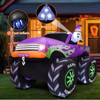 GOOSH 69469 8-Foot Halloween Monster Truck & Ghost & Pumpkin Inflatable – Purple – product detail