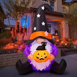 GOOSH 69496 5-Foot Halloween Gnome & Pumpkin Inflatable – purpole