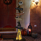 DAZONGE Lighted Wooden Halloween Witch Broom Decoration – black – product detail