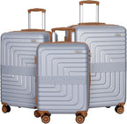 Romswi LGC-3208N2 Hardside Luggage Set – 20+24+28, Silver