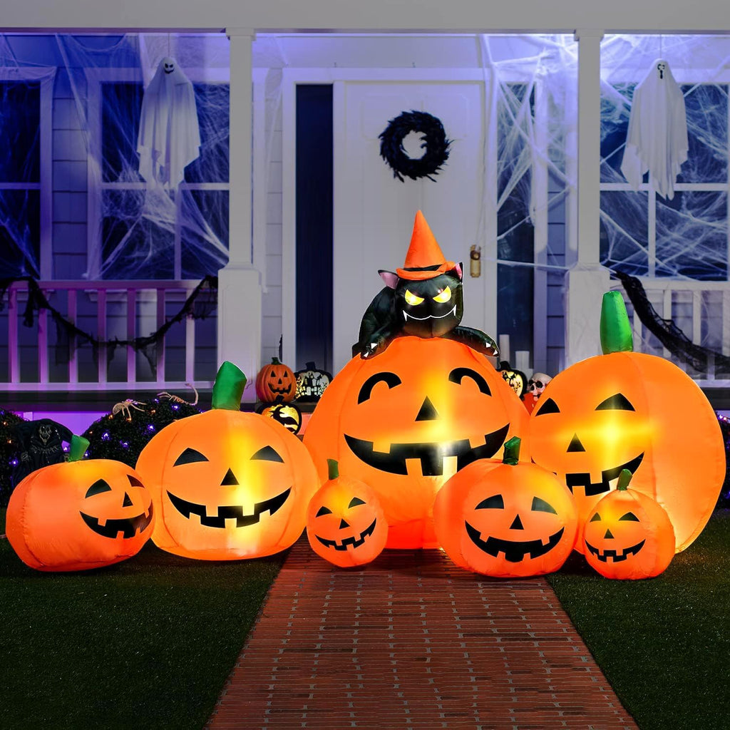 Joiedomi 30003 7-Foot Halloween Pumpkin & Witch's Cat Inflatable – 7FT, Traditional Halloween Orange – Traditional Halloween Orange / 7FT – product detail