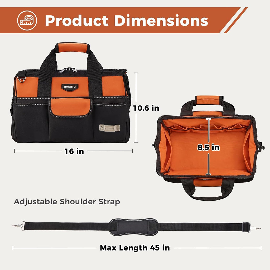 Amento 22-Pocket Oxford Tool Bag, 16 or 18 Inch