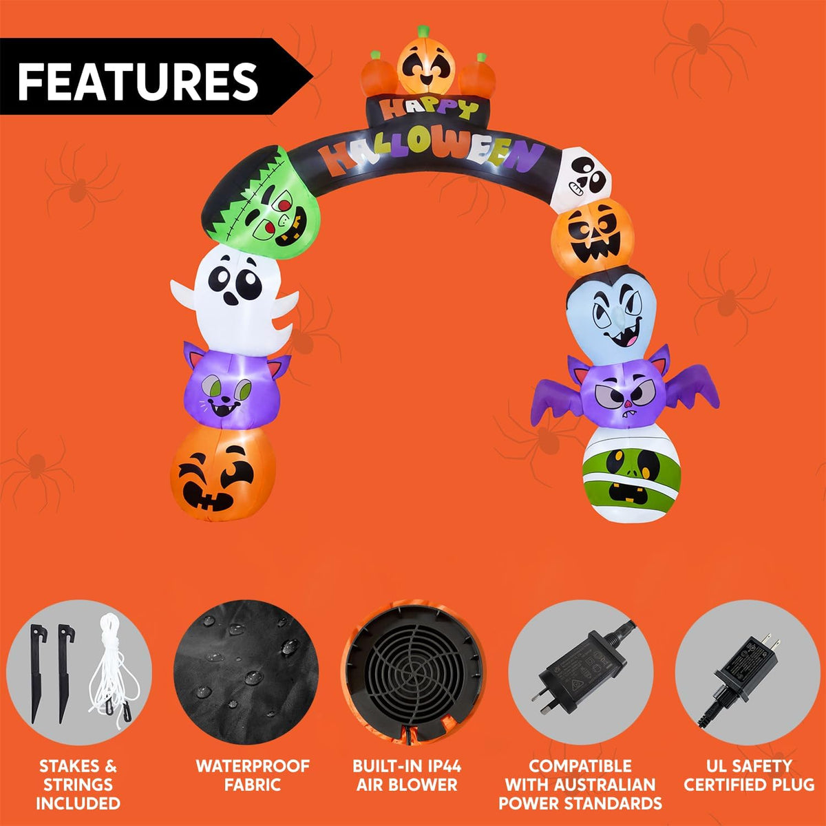 Joiedomi JOI-LZ-30612 8-Foot Halloween Pumpkin Archway Inflatable – Multicolor – product detail