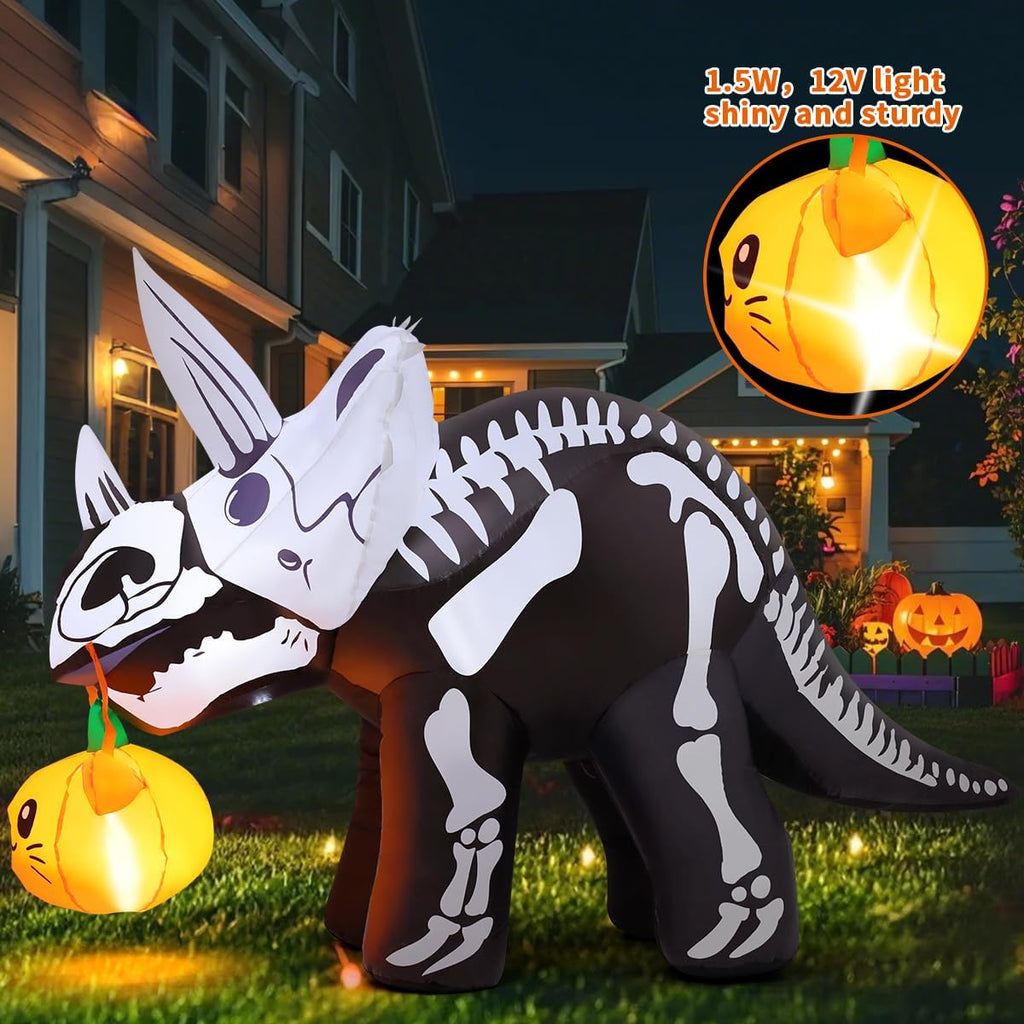 COMIN CO-69429 6.5-Foot Halloween Skeleton Dinosaur Inflatable – Black – product detail