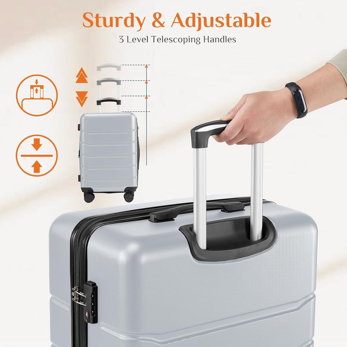 Sweetcrispy XLX-28LGY Suitcase – 28 Inch, Light Grey – Light Grey / 28 Inch – product detail