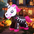 COMIN 69286 5-Foot Halloween Skeleton Unicorn Inflatable – Pink