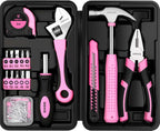 DEKOPRO DKMHTK086BMC-Pink 86-Piece Household Hand Tool Kit – Pink