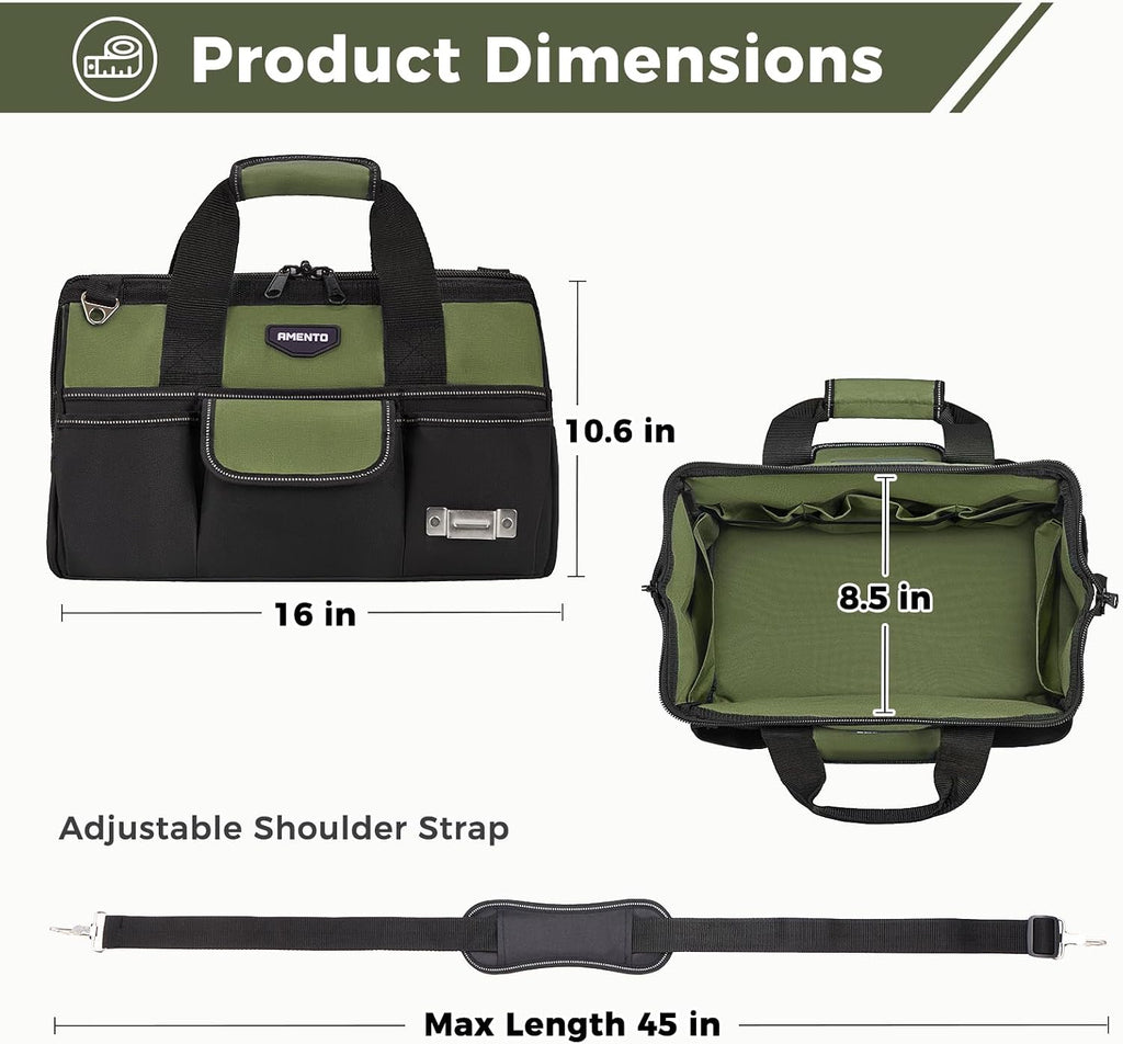 Amento 22-Pocket Oxford Tool Bag, 16 or 18 Inch