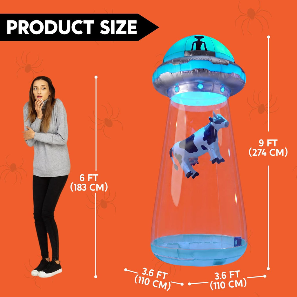 Joiedomi 9-Foot Halloween UFO & Alien Inflatable – Blue – product detail