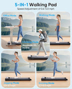 RUNIMON Under-Desk Walking Treadmill – Black/Blue – product detail