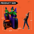 Joiedomi SL-3DLED 6-Foot Halloween Three Witches & Cauldron Inflatable – Green – product detail