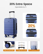 LOVEVOOK VYUB5188LK30M-T2 Hardside Carry-On Suitcase – 20 inch, Blue – Blue / 20 inch – product detail