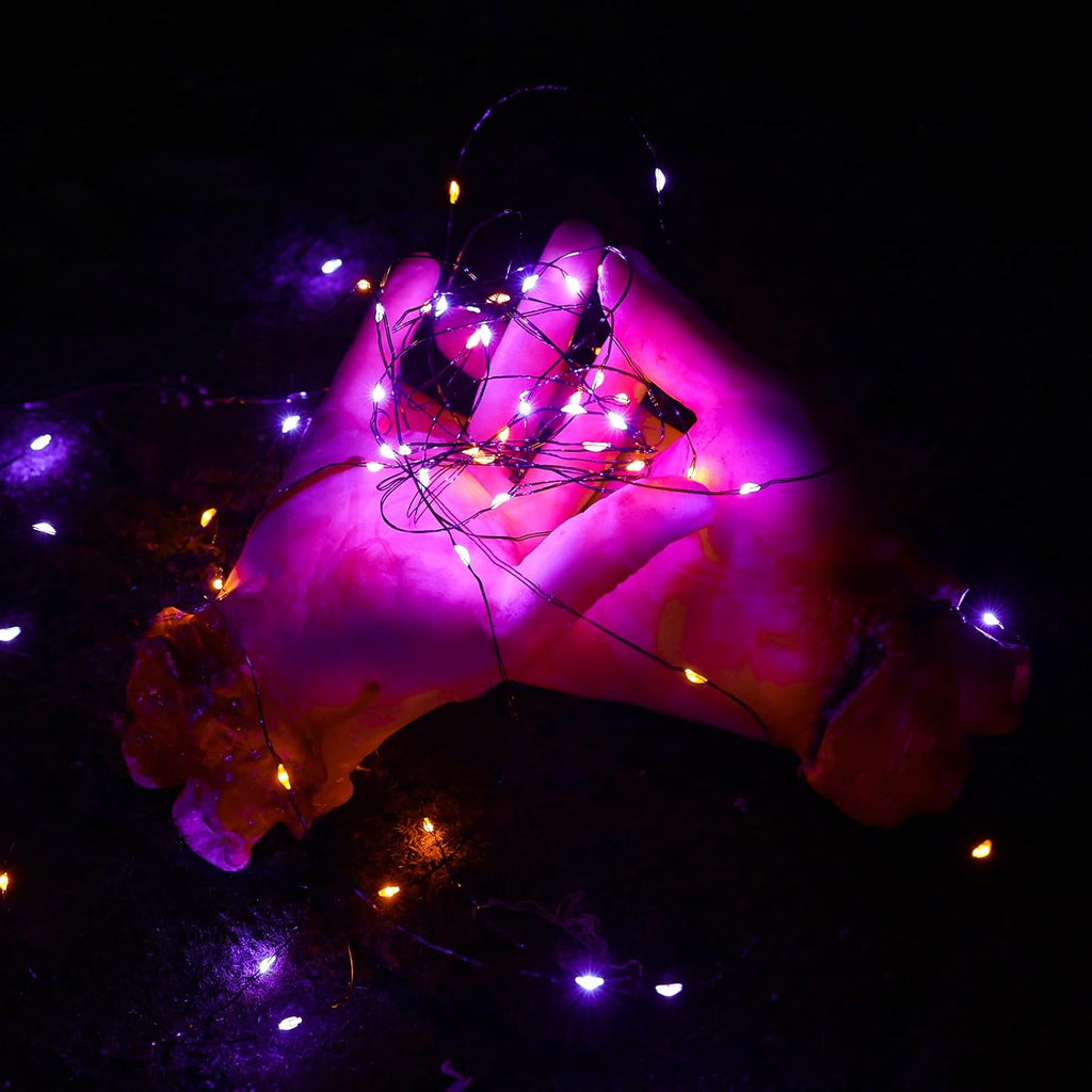 Lomotech 2-Pack 66-Foot 200-LED Solar Halloween String Lights – Orange&Purple – product detail