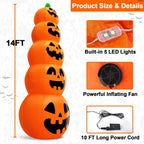 TURNMEON RH-120-2000U4-1 14-Foot Halloween Stacked Pumpkins Inflatable – Multicolor – product detail