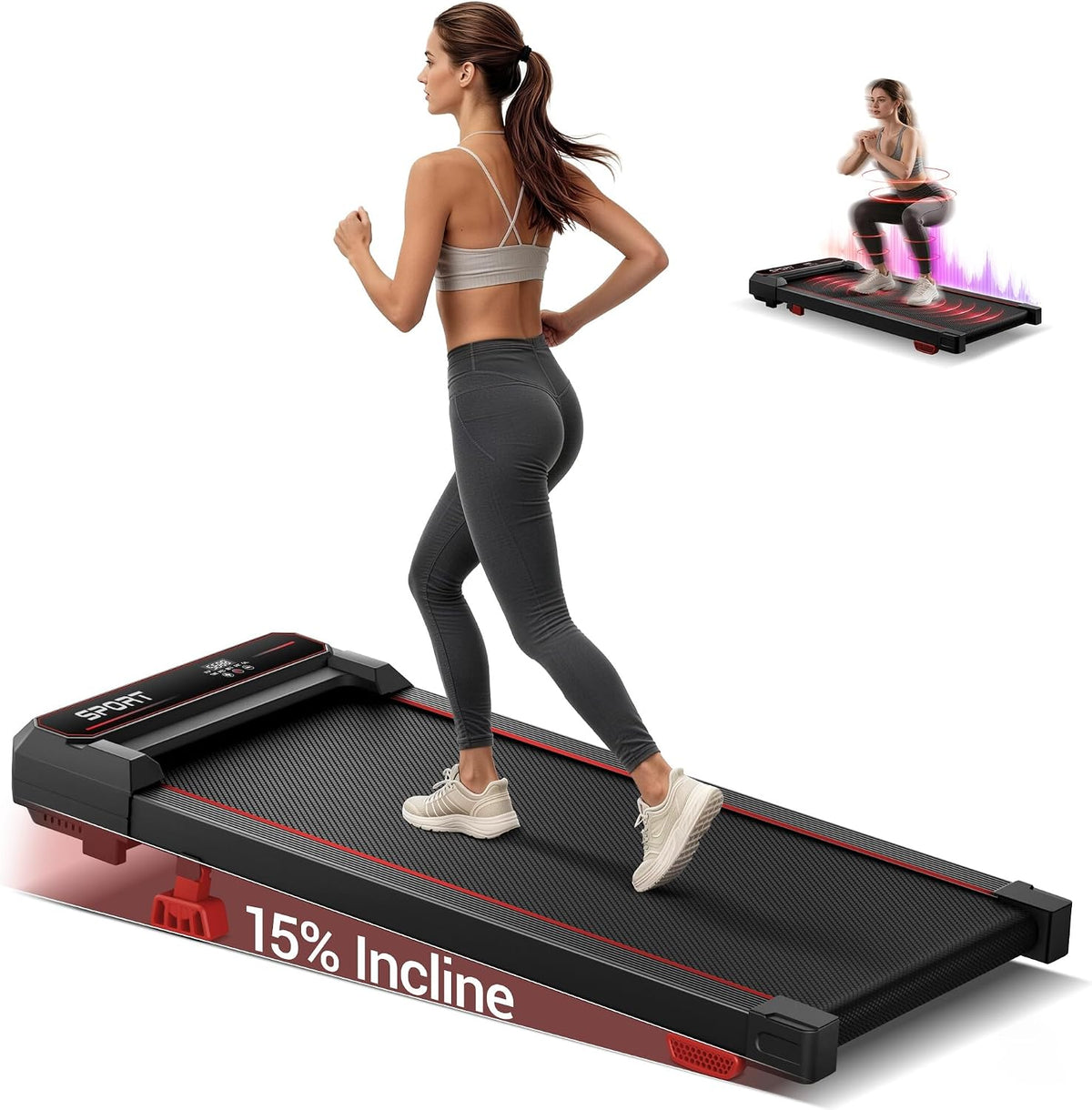 LONTEK U19 Under-Desk Walking Treadmill – Black