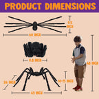 JOYIN 10871 2-Pack Hairy Halloween Spider Decorations – 59inch, Black – 59inch / Black – product detail