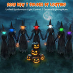 Jibeufi Hlw-witch-3pcs 3-Pack 4.9-Foot Lighted Halloween Witch Stakes – black – product detail