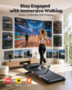 Acezoe S40-4 Under-Desk Walking Treadmill – Black with Blue & Orange – product detail