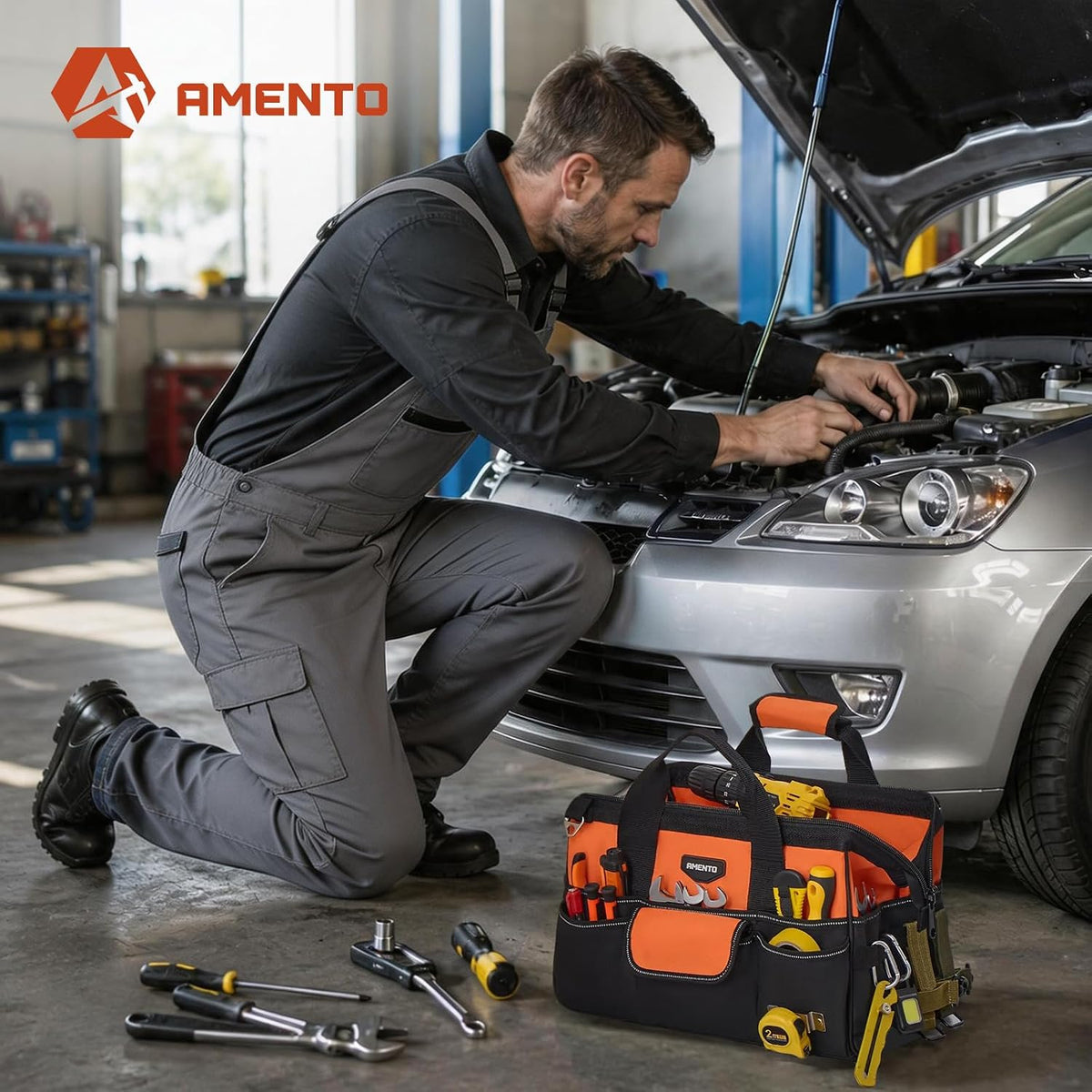 Amento 22-Pocket Oxford Tool Bag, 16 or 18 Inch