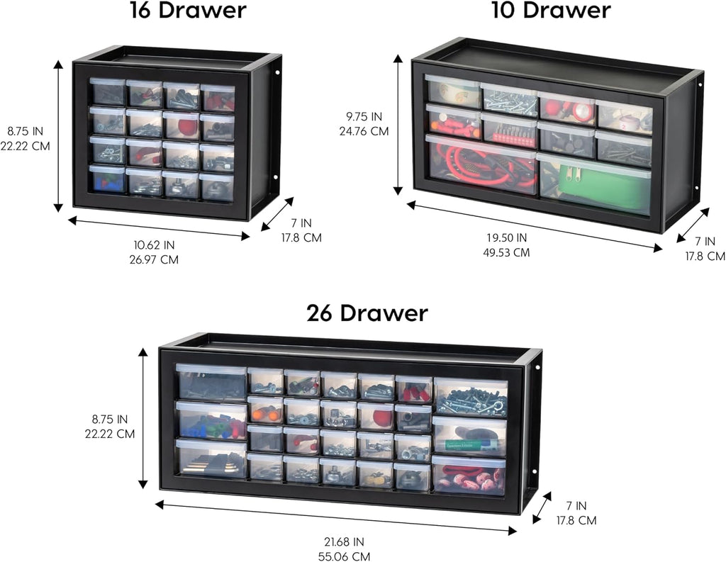 IRIS USA 587657 26-Drawer Parts and Craft Organizer – 26 Drawer, Black – Black / 26 Drawer – product detail