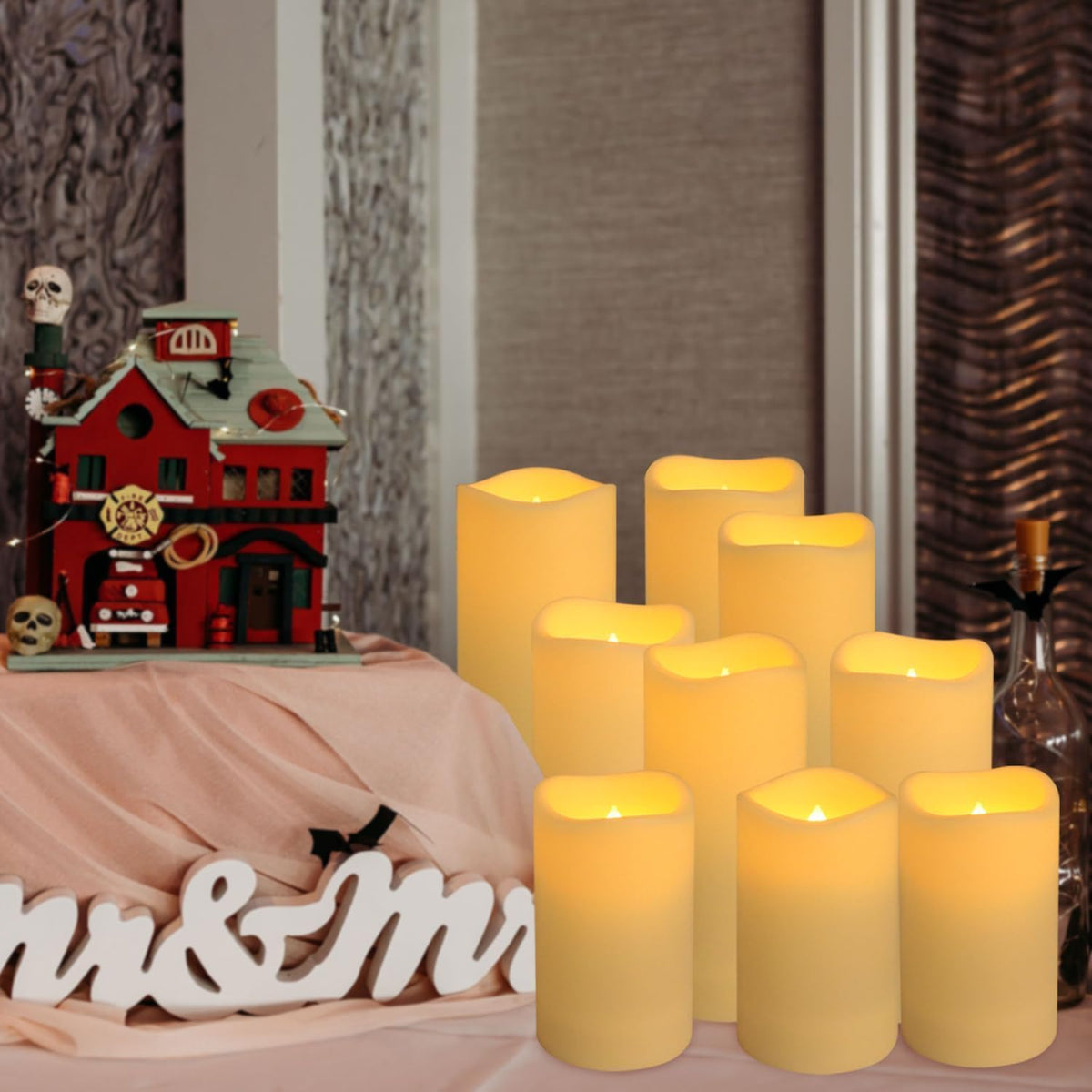 YOROXRG F24 24-Pack Flameless LED Pillar Candles – 24 Pack Ivory-2 – product detail
