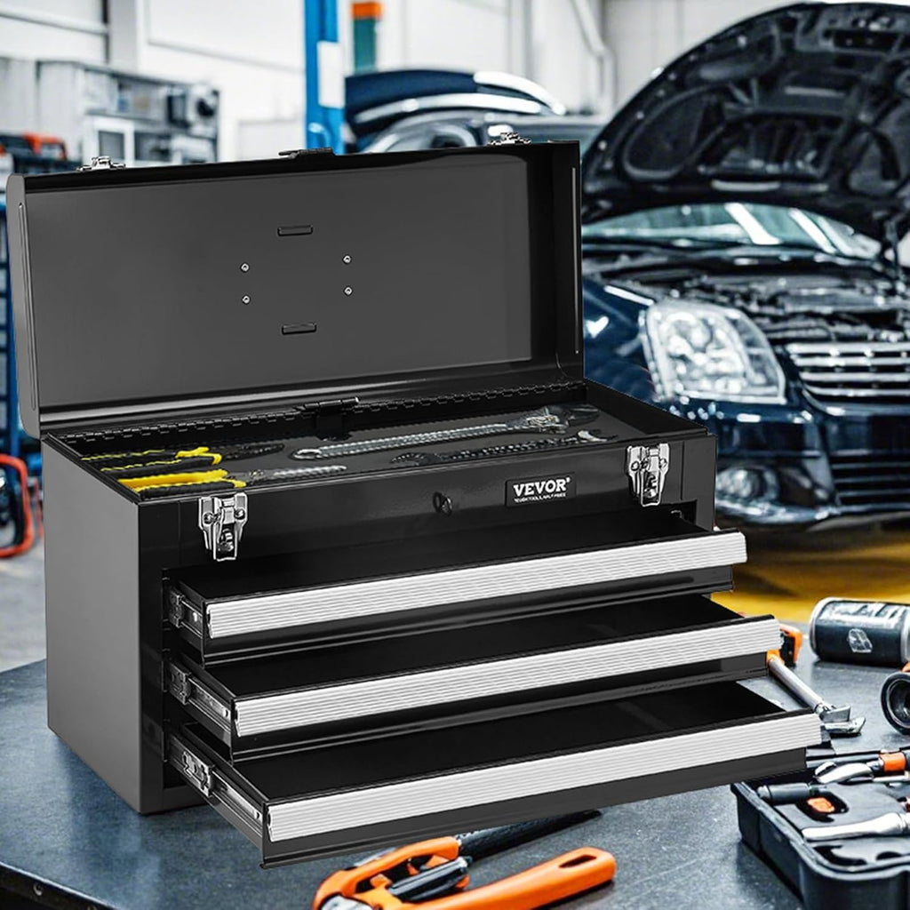VEVOR TBD-2003SSBK 20.5-Inch 3-Drawer Steel Tool Chest – Black – product detail