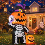 GOOSH 69090 6-Foot Halloween Pumpkin & Skull Inflatable – Multicolor – product detail
