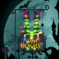 FLAGMESAGE 01 Solar-Lighted Halloween Witch Feet Garden Flag – 12x18 Inch, Witch Feet-Multi Colored-12x18