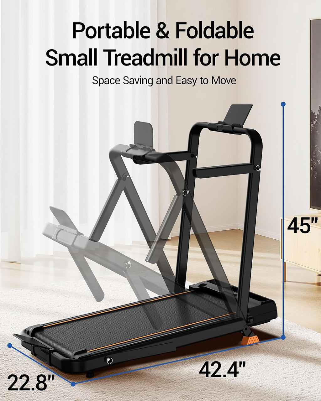 CURSOR FITNESS X5F Folding Walking Treadmill with Handles