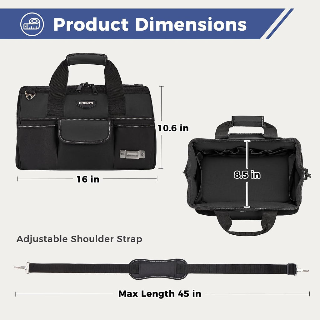 Amento 22-Pocket Oxford Tool Bag, 16 or 18 Inch
