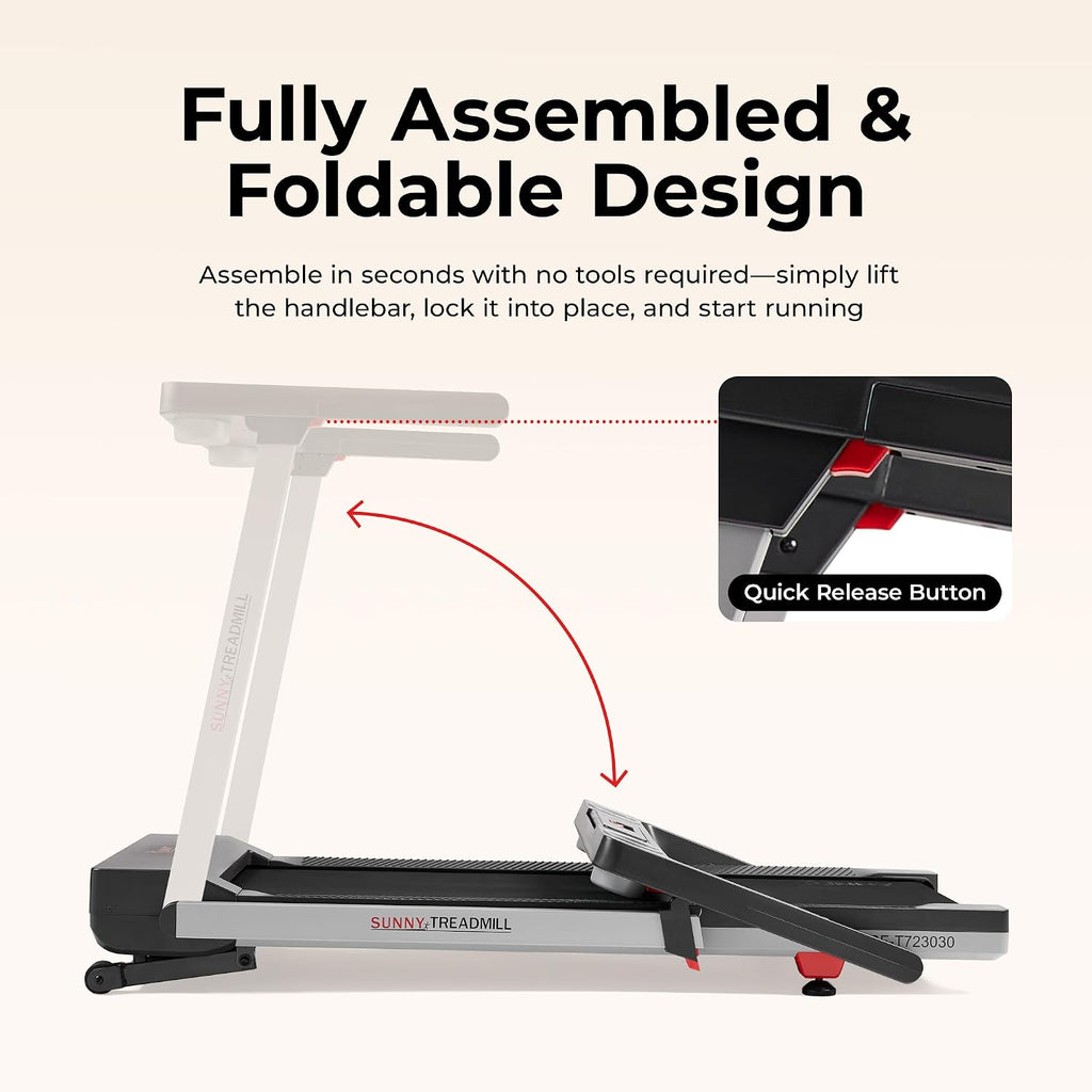 Sunny Health & Fitness SF-T723030 Walking Treadmill – Gray – product detail