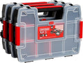 CRAFTSMAN CMST60964M 3-Pack 10-Compartment Parts Organizers – 3 Pack (11.5" L x 2.5" W x 8.5" H), black/red