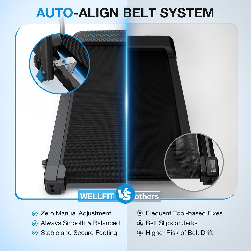 WELLFIT WFTM037 Walking Treadmill – Black with Blue – product detail