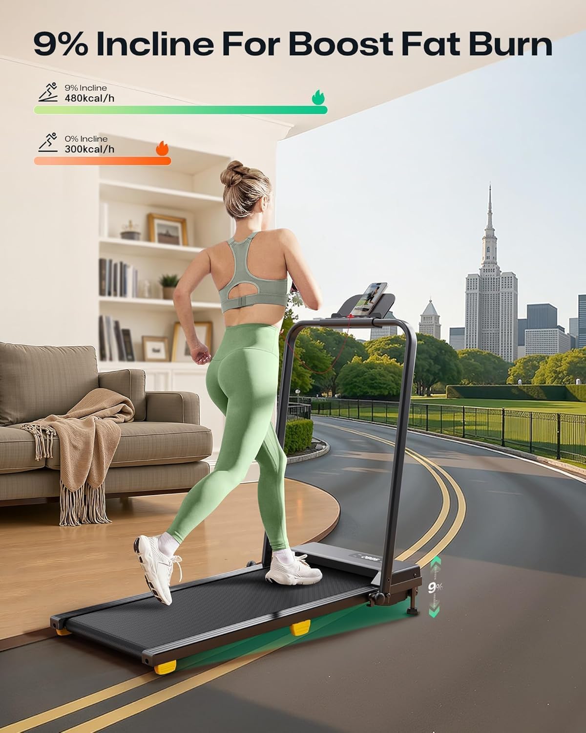 UREVO URTM039 Walking Treadmill – with handle bar – product detail