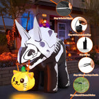 COMIN CO-69429 6.5-Foot Halloween Skeleton Dinosaur Inflatable – Black – product detail