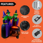 Joiedomi SL-3DLED 6-Foot Halloween Three Witches & Cauldron Inflatable – Green – product detail