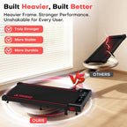 FOUSAE X381P Under-Desk Walking Treadmill – Black Red – product detail