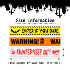 ONFAON 3-Piece Non-Adhesive Halloween Caution Tape Bundle – Red or Orange – product detail