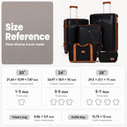 CONCEPTEN CON-LS28PP-BK Luggage Set – 5 Piece Sets (21/25/29/Db/Tb), Black – Black / 5 Piece Sets (21/25/29/Db/Tb) – product detail