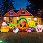 KOOY Halloween Inflatable Decorations – Pumpkin Ghost Combo – product detail