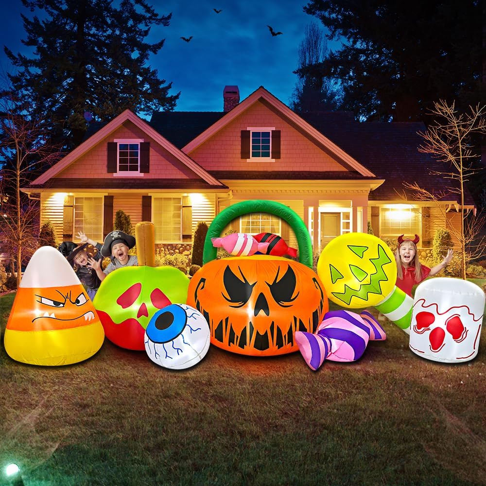 KOOY Halloween Inflatable Decorations – Pumpkin Ghost Combo – product detail
