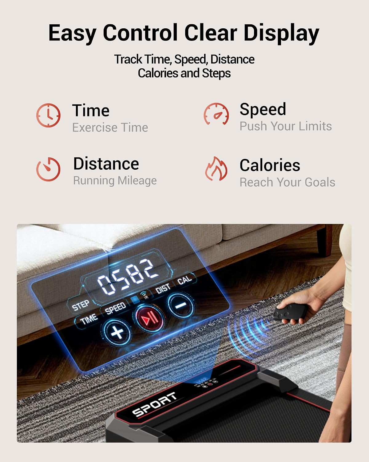 LONTEK U19 Under-Desk Walking Treadmill – Black – product detail