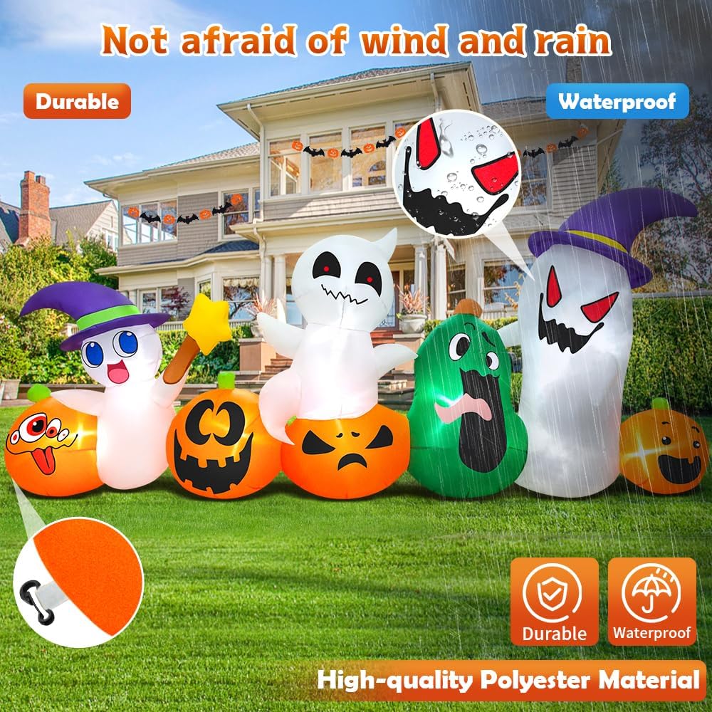KOOY Halloween Inflatable Decorations – Ghost Pumpkin – product detail