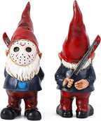 SPINNDO w-01-red Halloween Horror Garden Gnome Statue – Red