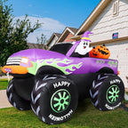 GOOSH 69469 8-Foot Halloween Monster Truck & Ghost & Pumpkin Inflatable – Purple – product detail