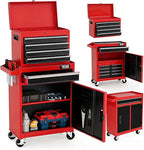 TUFFIOM TF-rtcG47000385 5-Drawer Rolling Tool Chest with Detachable Top – 5-Drawer, Black&red