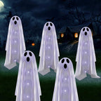Betrihyes BTBGCW01 6-Pack Solar Halloween Ghost Path Lights – Cold White